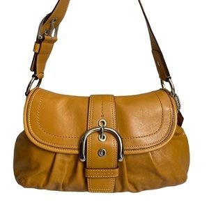 Coach yellow soho pleated leather bag